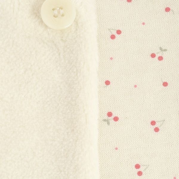 オーガニックコットン ベビーフェイクファーベストさくらんぼ