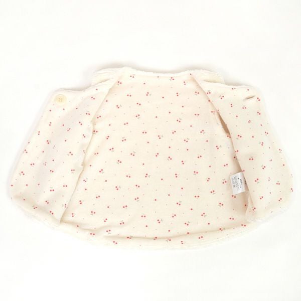 オーガニックコットン ベビーフェイクファーベストさくらんぼ