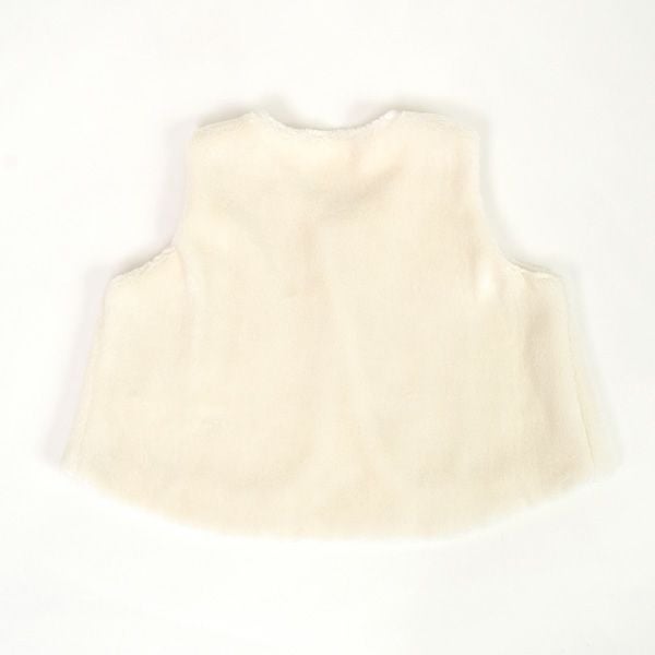 オーガニックコットン ベビーフェイクファーベストさくらんぼ