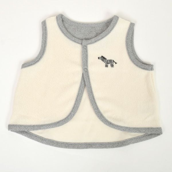 オーガニックコットン ベビー起毛パイルベスト キキリン