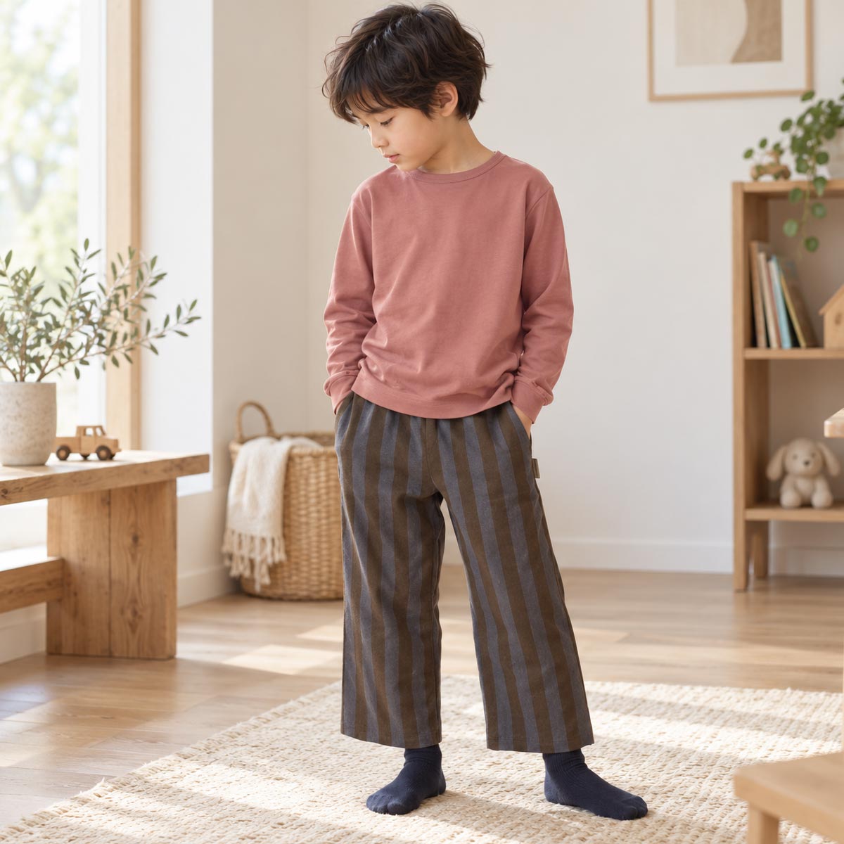 オーガニックコットン キッズプレーンTシャツ(長袖)
