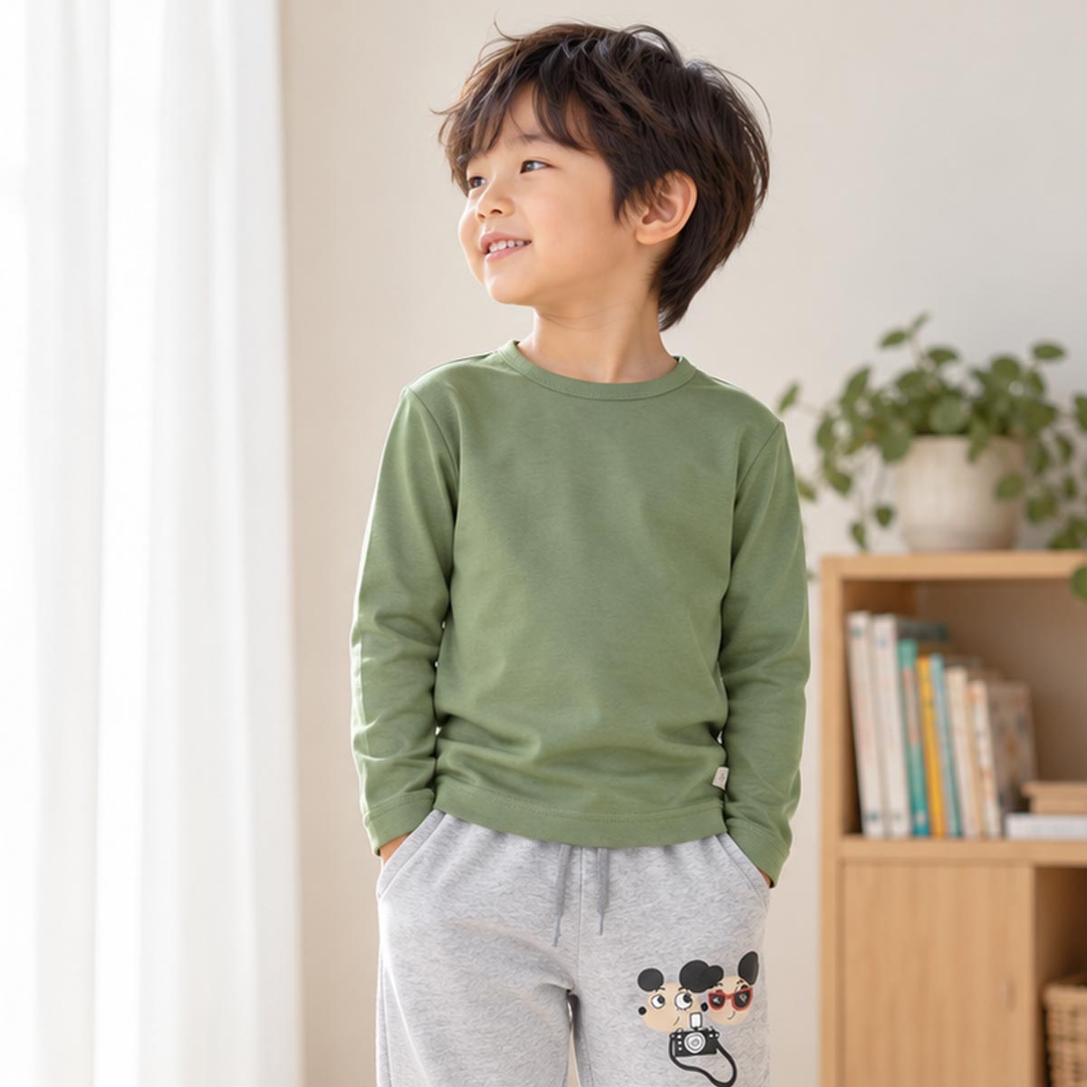 オーガニックコットン キッズプレーンTシャツ(長袖)