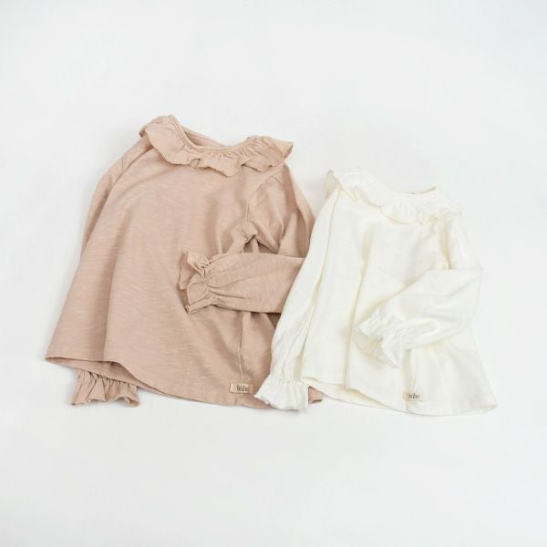 オーガニックコットン ベビーフリルブラウス(長袖)