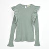 オーガニックコットン キッズフリルリブブラウス(長袖)