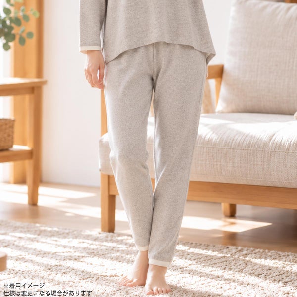 オーガニックコットン＆ヤク ラフアンドスムースパンツ グレー M