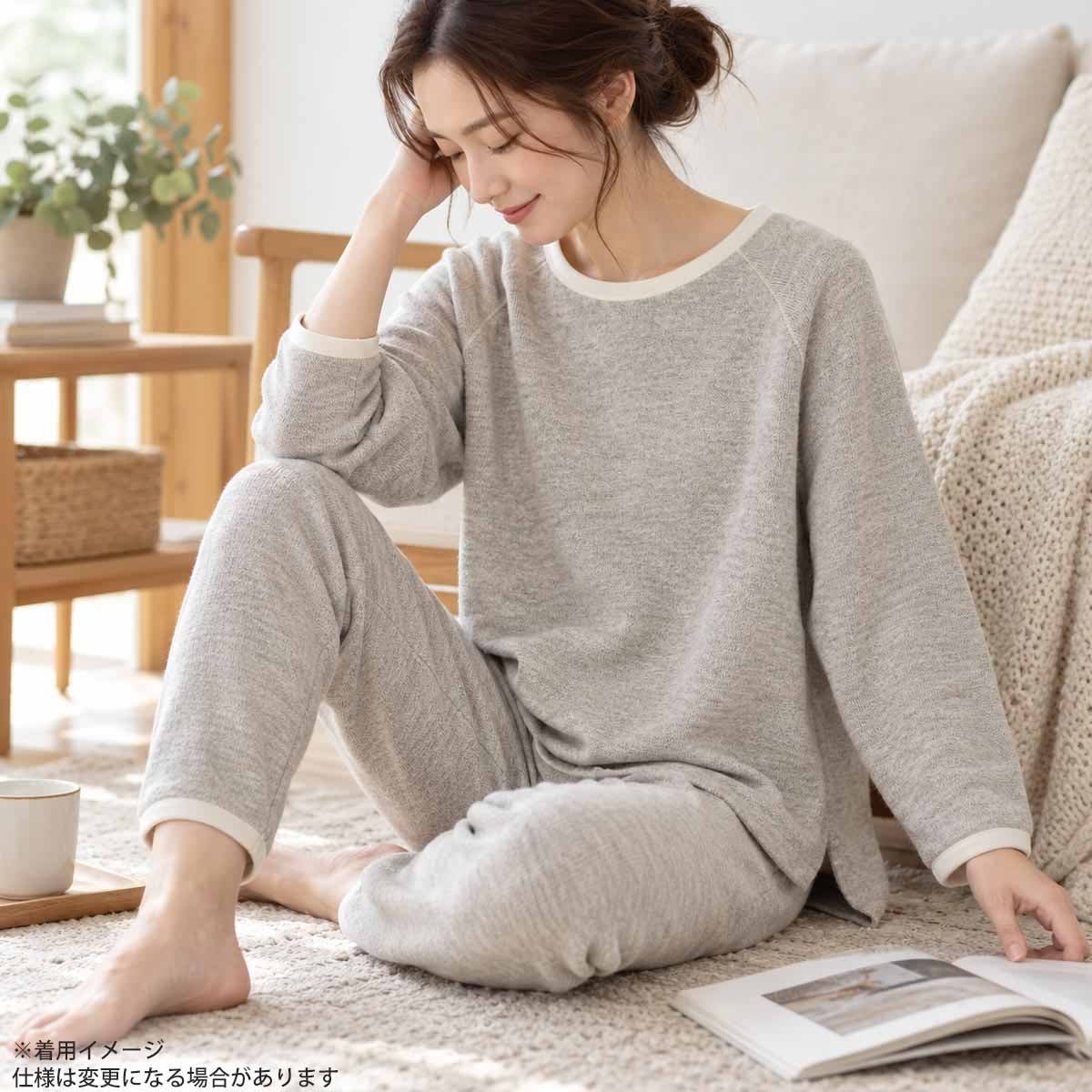 オーガニックコットン＆ヤク ラフアンドスムースプルオーバー