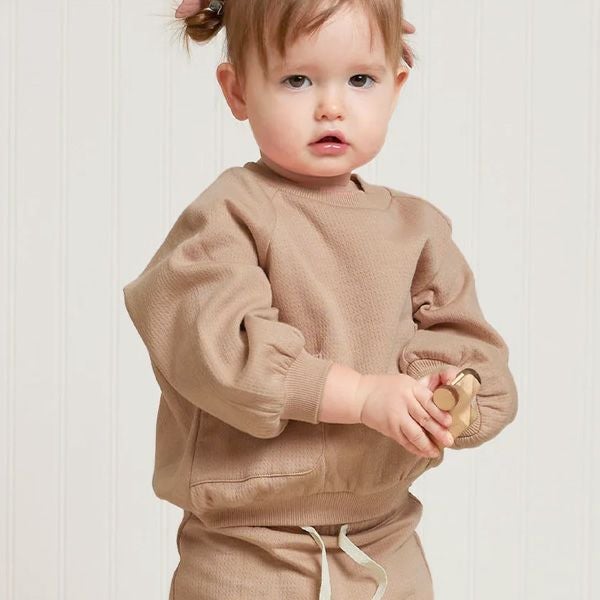 オーガニックコットン ベビー 接結ポケット付きスウェットシャツ
