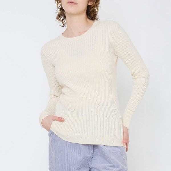オーガニックコットン エアリーリブクルーネック