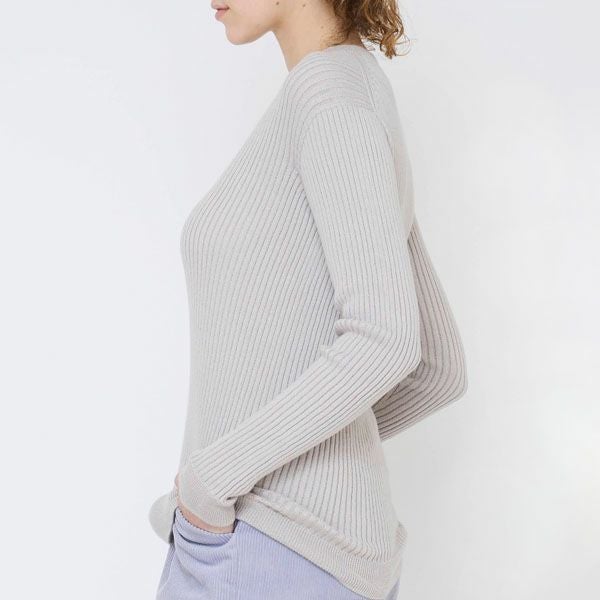 オーガニックコットン エアリーリブクルーネック