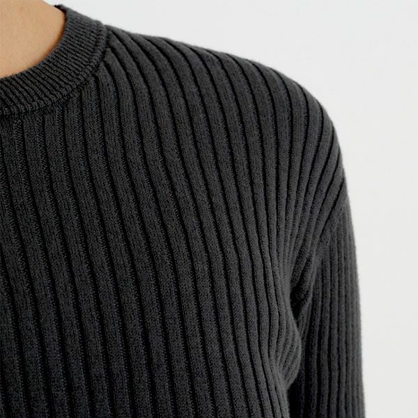 オーガニックコットン エアリーリブクルーネック