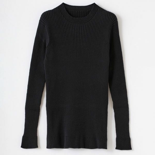 オーガニックコットン エアリーリブクルーネック