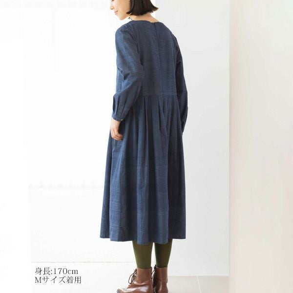 オーガニックコットン 手織りフレンチノット手刺繍ドレス