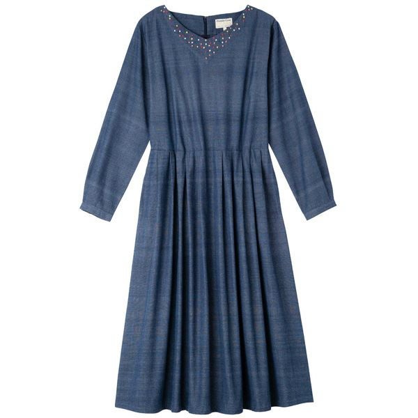 オーガニックコットン 手織りフレンチノット手刺繍ドレス