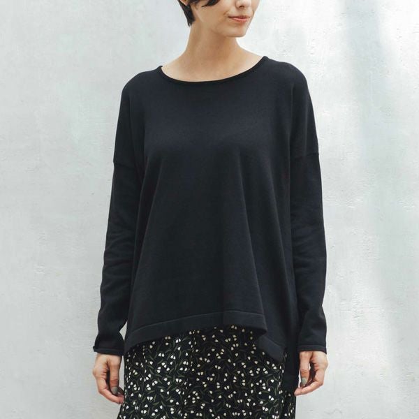 オーガニックコットン ニットドロップショルダープルオーバー