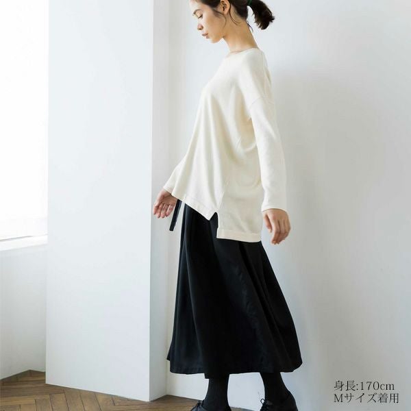 オーガニックコットン ニットドロップショルダープルオーバー