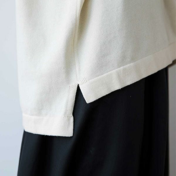 オーガニックコットン ニットドロップショルダープルオーバー