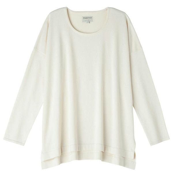 オーガニックコットン ニットドロップショルダープルオーバー