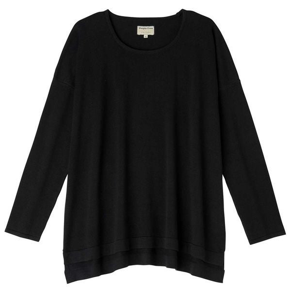 オーガニックコットン ニットドロップショルダープルオーバー