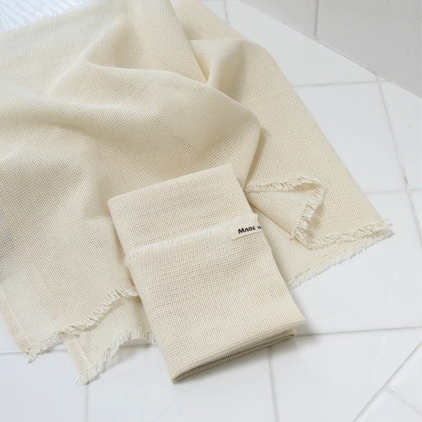 オーガニックコットン からみ織フリンジボディタオル