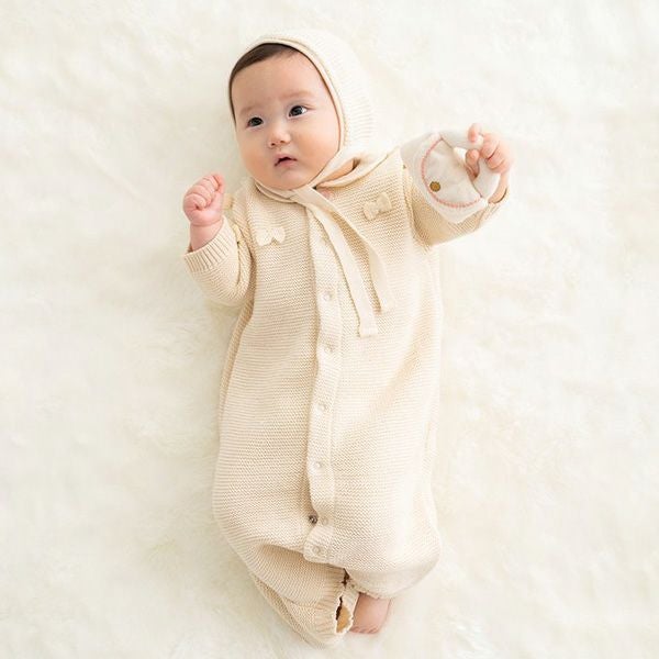 オーガニックコットン ベビー ニットリボン付き2wayドレス