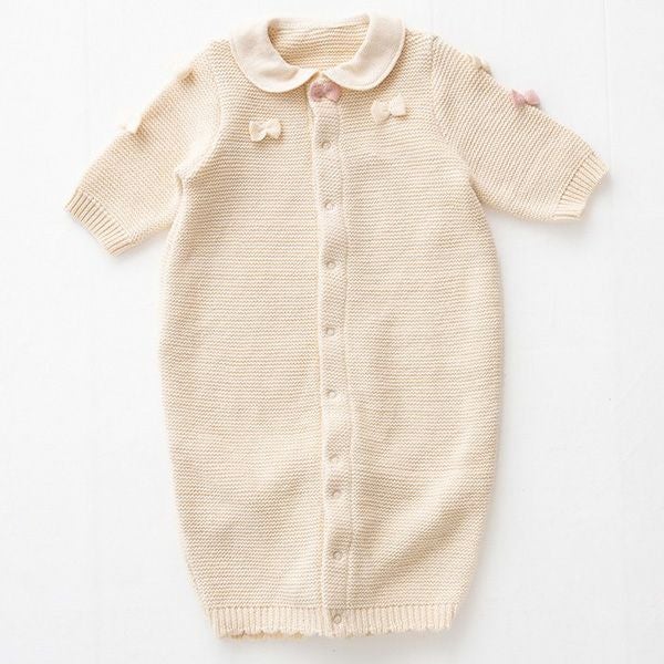 オーガニックコットン ベビー ニットリボン付き2wayドレス