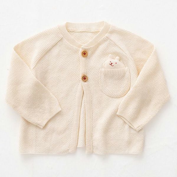 オーガニックコットン ベビーニットカノコ編みカーディガン