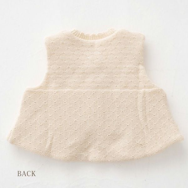 オーガニックコットン ベビー綿入りニットベスト