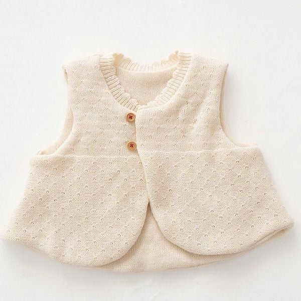 オーガニックコットン ベビー綿入りニットベスト
