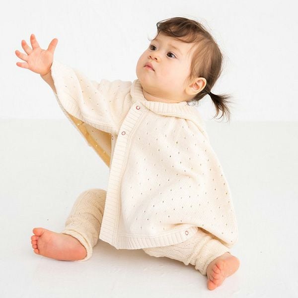 オーガニックコットン ベビーフード付きマント