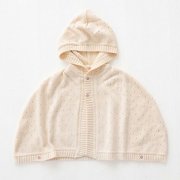 オーガニックコットン ベビーフード付きマント