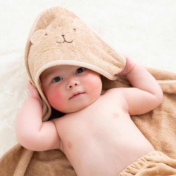 オーガニックコットン ベビー三角フードアフガン