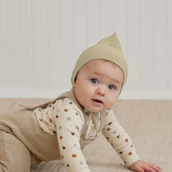 オーガニックコットン ベビーニットピクシーボンネット