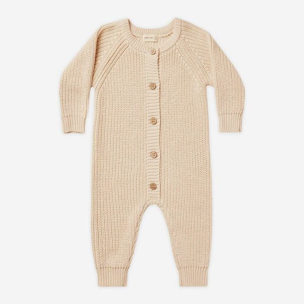 オーガニックコットン ベビーチャンキーニットジャンプスーツ(長袖)