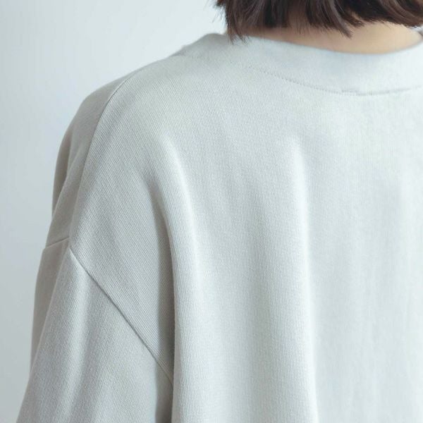 オーガニックコットン 裏起毛ノーカラーロングコート