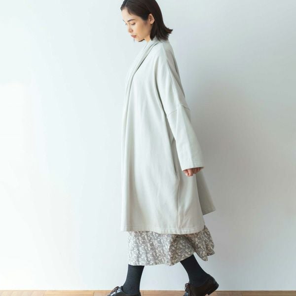 オーガニックコットン 裏起毛ドレープコート