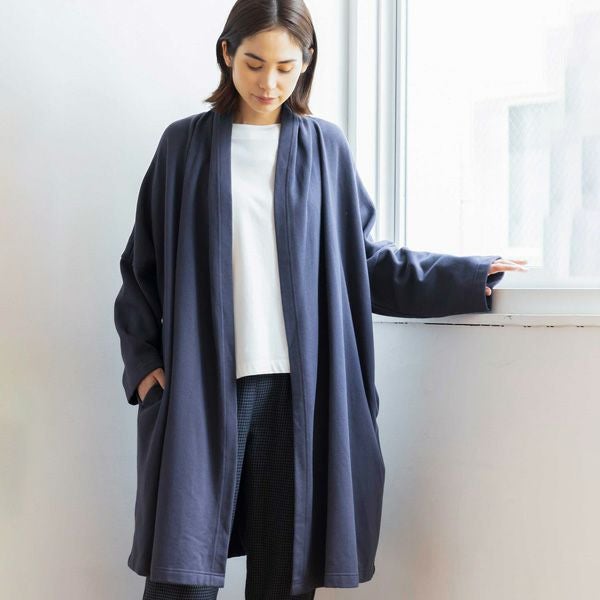 オーガニックコットン 裏起毛ドレープコート