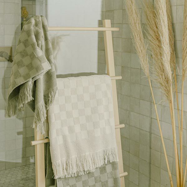 オーガニックコットン チェック柄テリーフェイスタオル