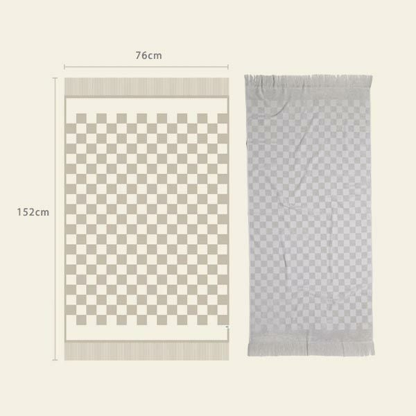 オーガニックコットン チェック柄テリーバスタオル