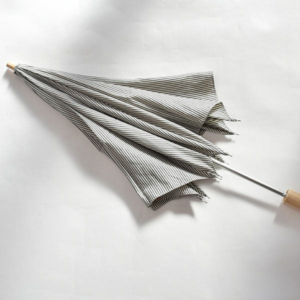 オーガニックコットン 折りたたみパラソル(日傘) ストライプ