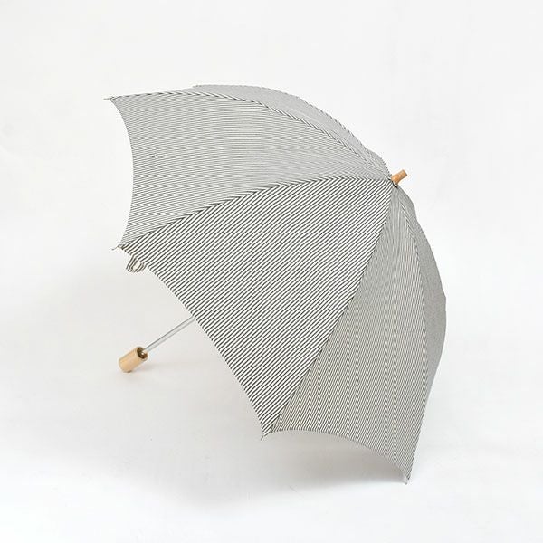 オーガニックコットン 折りたたみパラソル(日傘) ストライプ