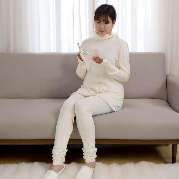 オーガニックコットン うっとりガーゼウォーマーレギンス