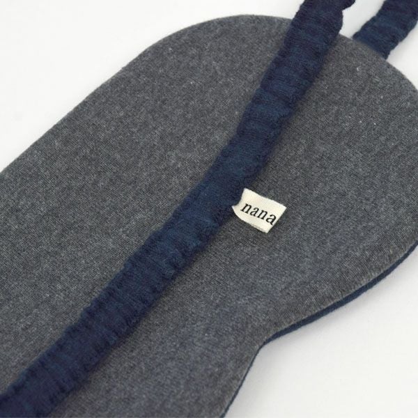 【別注】オーガニックコットン ビッグアイマスク ネイビー×チャコールグレー