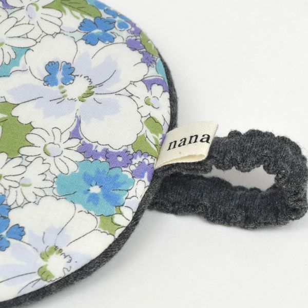 【別注】オーガニックコットン ビッグアイマスク フラワーブルー