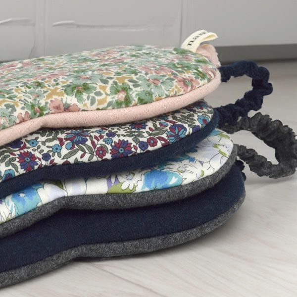 【別注】オーガニックコットン ビッグアイマスク フラワーブルー