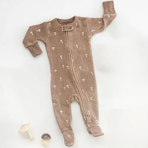 オーガニックコットン ベビーフリース足つきカバーオール