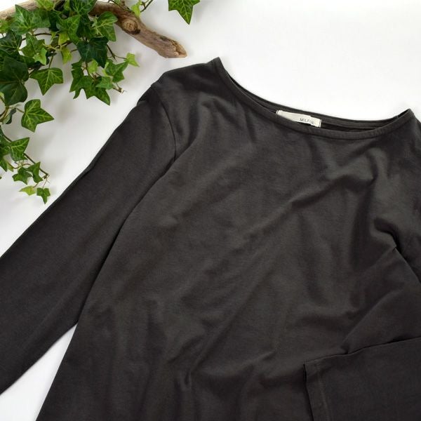 オーガニックコットン 薄地ハイゲージ7分袖ワンピース