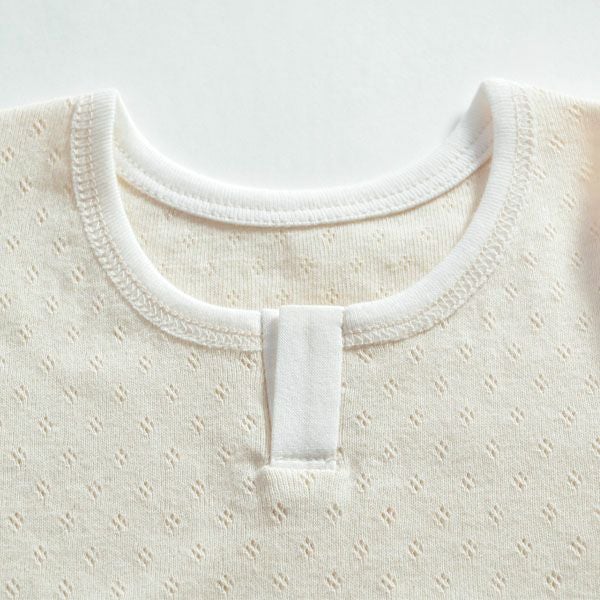 オーガニックコットン ベビー メッシュシャツ（半袖）ナチュラル 80-90