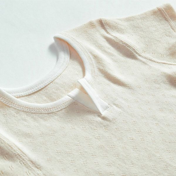 オーガニックコットン ベビー メッシュシャツ（半袖）ナチュラル 80-90