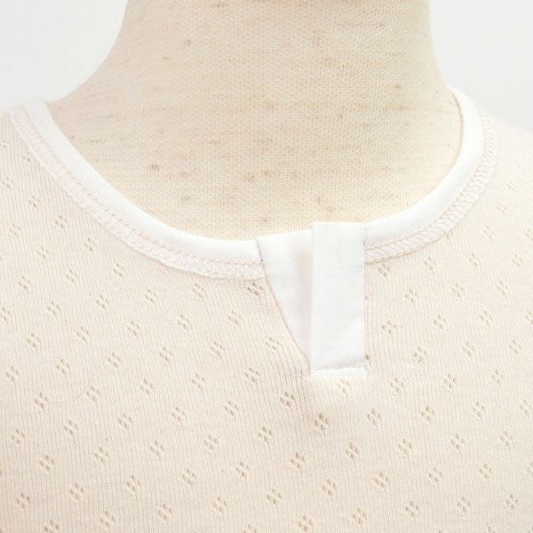 オーガニックコットン ベビー メッシュシャツ（半袖）ナチュラル 80-90