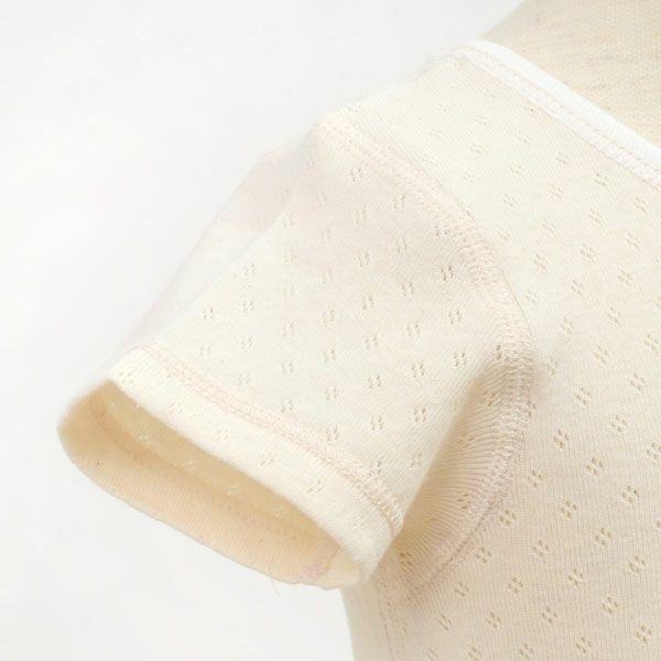 オーガニックコットン ベビー メッシュシャツ（半袖）ナチュラル 80-90